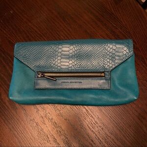 French Connection green Oversized Clutch
